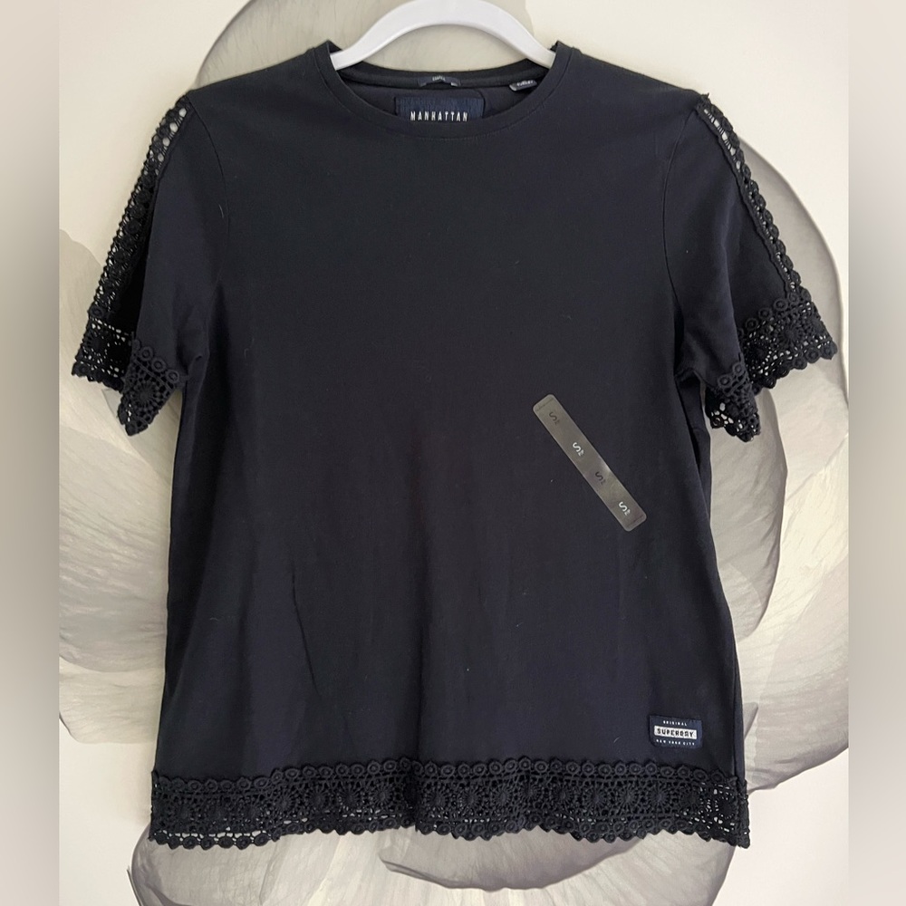 Superdry Tshirt with lace detail Size S